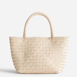 NWT Madewell Handwoven Mini Tote Woven Leather Bag in Alabaster